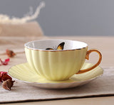 Jusalpha Elegant Tea Cup and Saucer Set-Coffee Cup Set with Saucer and Spoon FD-TCS03-4COLOR