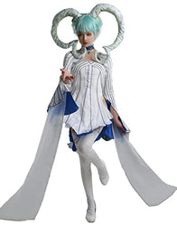 Miccostumes Womens Tiamat Dress Cosplay Costume with Headdress and Stockings (X-Small, White)