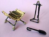Miniature Firewood Rack with Bunch of Wood. Dollhouse Accessories up 1/8 Scale