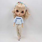 Original Doll Clohtes Outfit, Autumn Suit(Oversize Light Blue Shirt + Pants + Hairband + Handbag ), Doll Dress Up for 1/6 12inch Doll or ICY Doll- Fortune Days(YW-YF009)