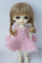 JD143 Ana Short Braids Mohair BJD Doll Wigs (Ash Blond, 5-6inch)