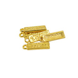 Jili Online 50pcs Gold Charms Pendants Made With Love Jewelry Accessories Rectangle Bead