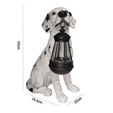 BB&UU Garden Dog Statues Sculptures,Outdoor Dog Puppy Statue with Solar Led Light,Resin Dog Figurine Ornaments for Garden Lawn Patio Realistic Dog Decor Gift-Dalmatian Statue 22x16.5x33cm(9x6x13inch)