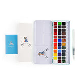 MeiLiang Watercolor Paint Set, 36 Vivid Colors in Pocket Box with Metal Ring and Watercolor Brush, Perfect for Students, Kids, Beginners and More