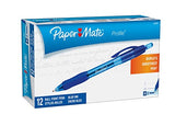 Paper Mate Profile Retractable Ballpoint Pens, Bold (1.4mm), Blue, 12 Count