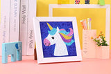 Piero Lusso Easy Diamond Painting Kits for Kids Full Drill by Number Rhinestone with Wooden Frame Pictures Arts Craft for Home Wall Decor Gift The Unicorn 6X6 Inches