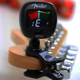 Fender FA-125 Dreadnought Acoustic Guitar, Walnut Fingerboard, Natural & FCT-2 Professional Clip-On Tuner