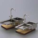 loinhgeo 1/12 Alloy Faucet Sink Model Miniature Durable Doll House Kitchen Ornament Accessory E