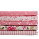 5pcs/lot 15.7"x19.7" Pink 100% Cotton Fabric For Sewing Quilting Patchwork Tissue