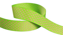 HipGirl 7/8" Swiss Dot Grosgrain Ribbon for Cheer Bows, Floral Designs, Gift Wrapping, Sewing
