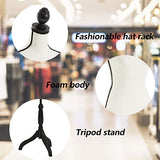 Dress Form Female Dress Model Torso Display Mannequin Body 60-67 Inch Height Adjustable Tripod Stand (White/Black)