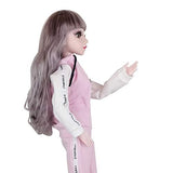 EVA BJD 1/3 SD Doll 22 inch Ball Jointed Dolls with Sportswear Hair Shoes and Makeup Pink Fitness Girl Doll