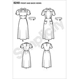 Simplicity 8248 1930's Vintage Dress Sewing Pattern, Sizes 12-20