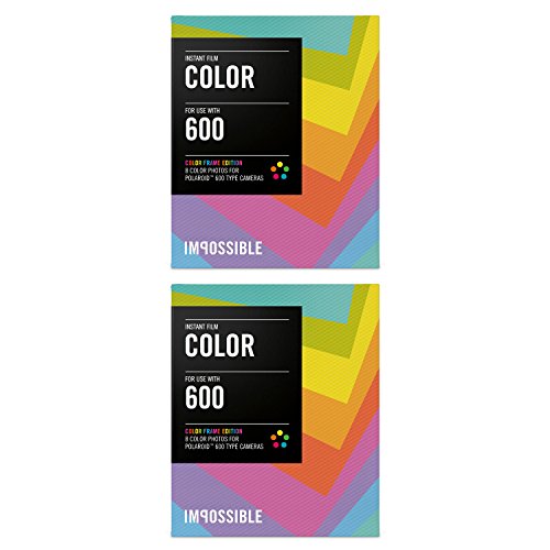 The Impossible Project Film for Polaroid 600-Type Cameras (Color Film, Color Frame, 2-Pack)