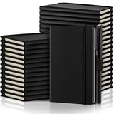 36 Pack Pocket Notebook Journals with 36 Black Pens A6 Cute Small Journal Notebook Ruled Lined Mini Notepad Hardcover Executive Notebooks Journal Set with Pen Holder for School Office, 3.7 x 5.7 Inch