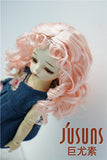 JD276 6-7inch 16-18CM Beauty Fish Curly Doll Wigs 1/6 YOSD Synthetic Mohair BJD Doll Hair (Light Pink)