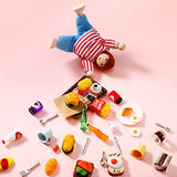 38 Pcs Miniature Food Toy Miniature Doll House Accessories Miniature Play Sets Small Doll Food Dollhouse Food, Hamburger Fries Soda Milk Juice Fast Food Set for Pretend Play Kitchen