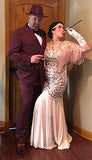 PrettyGuide Women 's 1920s Sequin Gatsby Flapper Formal Evening Prom Dress S Champagne