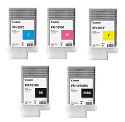 Canon PFI-107 130ml Ink Tank for Canon iPF670/680/685/780/785, set of 5 Inks