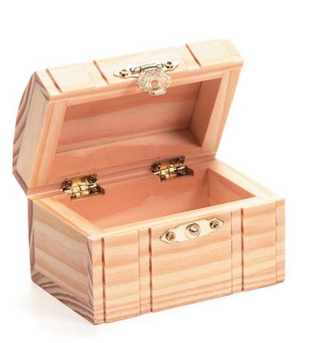 Darice 9177-70 Unfinished Wooden Box with Hinged Curved Top