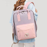 SCIONE Laptop Backpack for Women Girls,Teen School Bag With USB Port,Water-Resistant Square Nurse Work Backpack Purse,Large Casual Daypack BackBag,Carry on Pink Backpack for College,Travel,Business