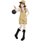 Proudoll 1/3 BJD Doll 60cm 24in SD Ball Jointed Dolls Fashion Girl Caroline Wig Cap Blouse Shorts Boots Crossbody Bag Free to Change DIY Girl Gift