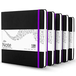 Articka Note Hardcover Sketchbook - Square Hardbound Sketch Journal - 8x8 Inch Art Book – 600 Pages with Elastic Closure – 180GSM Ultra Smooth Paper – Ideal for Pencils, Graphite, Charcoal, Pen 5-Pack