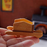 Walbest Miniature Furniture, Mini Hoe Exquisite Lighting Fireplace Wood Miniature Rubber Shoes Hand Truck Hay Bale Firewood Dollhouse Decorations - C