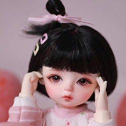 ZDD Cute BJD Doll 1/6 Scale 25.2cm Ball Jointed Girl Doll with All Clothes Socks Shoes Wig Hair Makeup Set DIY Dress up Toy for Kids Girls - 100% Handmade