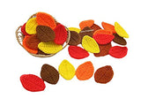 NAVA CHIANGMAI Handmade Crocheted Flowers Leaves Artificial Decorative Embellishment Scrapbook Craft Card DIY Cotton Yarn Appliqu Scrapbooking Wedding Doll House Supplies Card. (Autumn Leaves)
