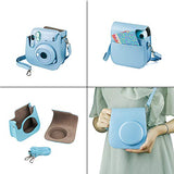 Fujifilm Instax Mini 11 Instant Camera - Sky Blue (16654762) + Fujifilm Instax Mini Twin Pack Instant Film (16437396) + Single Pack Rainbow Film + Case + Travel Stickers