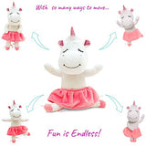 Unicorn Stuffed Animal for Girls - Cute Posable Ballerina Unicorn Gifts Large 14" White & Pink Unicorn Plush Toy! Gift Packaged for Birthday, Valentines or Graduation w eBook Included-by Marvs Store.