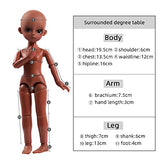 UCanaan BJD Doll 1/6 SD Dolls 12 Inch 18 Ball Jointed Doll DIY Toys with Full Set Clothes Shoes Wig Makeup, Best Gift for Girls(Black)