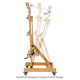 MEEDEN Deluxe Rocker Crank Artist Easel,Industrial Style Heavy Duty Art Floor Easel,Inclinable Studio Easel,Extra Large and Thicken Solid Beech Wood Easel, Holds Canvas Art Up to 76.7" High