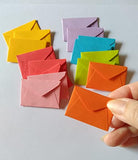 100 Tiny Miniature Envelopes, 1x1.5", very tiny cute tooth fairy envelopes, a set of 100 color envelopes