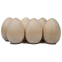 Unpainted Wooden Eggs - For Easter, Crafts and more - 2-1/2" x 1-3/4" - Bag of 24 - by Craftparts