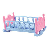 #N/A Doll Furniture Rocking Baby Doll Cradle Bed Bedding for 10 Inch Doll Decor