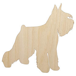 Miniature Schnauzer Dog Solid Unfinished Wood Shape Piece Cutout for DIY Craft Projects - 1/8 Inch Thick - 4.70 Inch Size