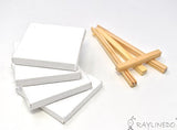 RayLineDo Set of 4pcs Mini Artist Blank Canvas Frame 3x3inch ( 7x7cm ) Oil Water Painting Board