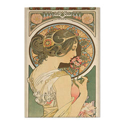 AbundanceHomeDesign Primrose by Alphonse Mucha/Printed on Premium Fabric Poster/Tapestry Wall Hanging for Wall Decor/Famous Painting Art Collection/S M L Sizes - Medium 23.62"x16.14"
