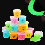 24 Pack Glow in The Dark Slime with Emoji Face Emoticon, Multi Colors Galaxy Color Slime Kit - Green, Blue, Pink, Yellow, Purple and Orange Party Favors ,Birthday Gifts for Kids Girl and Boys