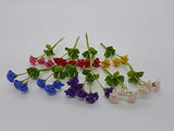 10 Pieces Miniature Geranium Flower clay Dollhouse Fairy Garden Mini Plant Trees Artificial Flower Tiny Orchid #03