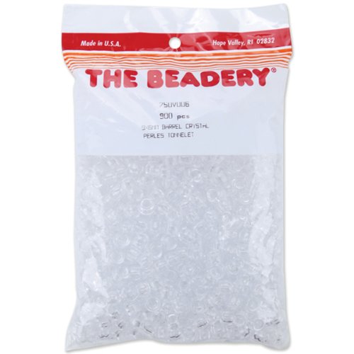 The Beadery 6 by 9mm Barrel Pony Bead, Crystal, 900-Pieces