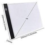 A4 Light Board Portable LED Tracing Light Box Adjustable Light Drawing Pad USB Powered with Felt Bag and Clips for Artists Drawing 5D DIY Diamond Painting Craft Sketching and Animation Design