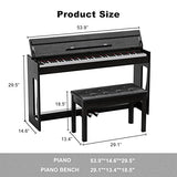 UMOMO 88 Key Weighted Keyboard Piano with 2 Person Piano Bench, Beginner Digital Piano Full Size Heavy Hammer Weighted Action Electric Piano Keyboard with MIDI, Black
