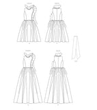 Vogue Misses' Sash and Special Occasion Dress Sewing Pattern Kit, Code V1861, Sizes 8-10-12-14-16, Multicolor