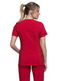 CHEROKEE iFlex CK605 Women's V-Neck Scrub Top, Red, Large