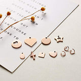 Pandahall 40pcs 8 Styles Stainless Steel Blank Stamping Tags Charms Pendants Rose Gold Initial Tag Pendants with 20pcs Jump Rings for Jewelry Making Personalized Keychain Dog Tags Pendants Supplies