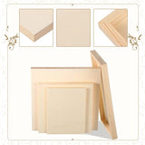 Wood Canvas Boards Unfinished Wooden Panel Boards Wood Paint Pouring Panels for Painting Drawing Home Decor (4 Sizes, 12)