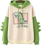 CRB Fashion Womens Teens Animal Anime Cute Emo Dinosaur Cosplay Cartoon Shirt Hoodie Hoody Top Jumper Sweater (Green)